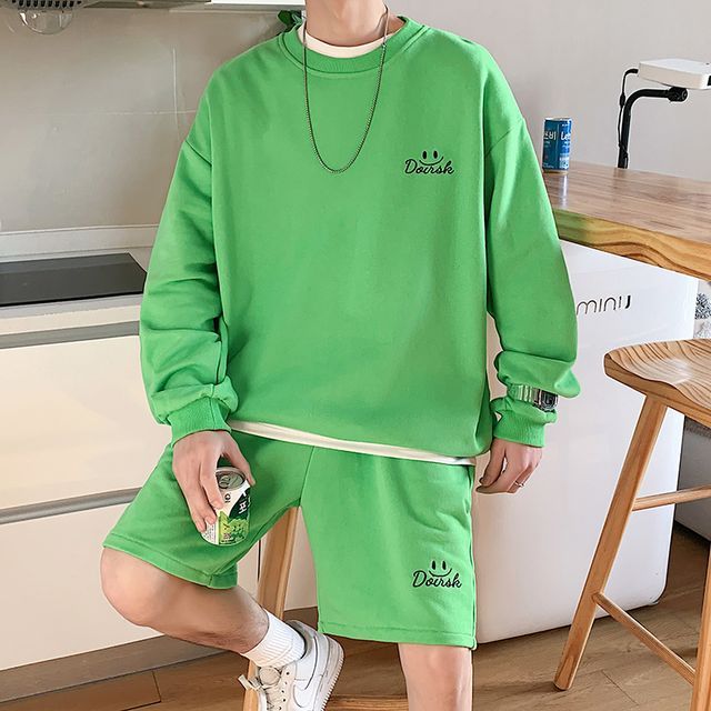 Embroidered Sweatshirt + Shorts | YesStyle