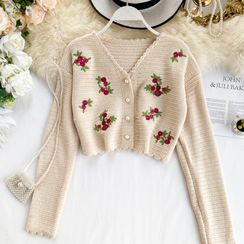 Lucuna - 刺繡短款開衫 Lucuna - 刺繡短款開衫