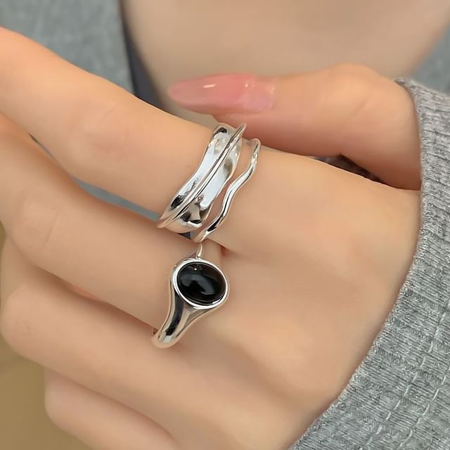 Tinseltown-Beaded Open Ring Geometry Open Ring