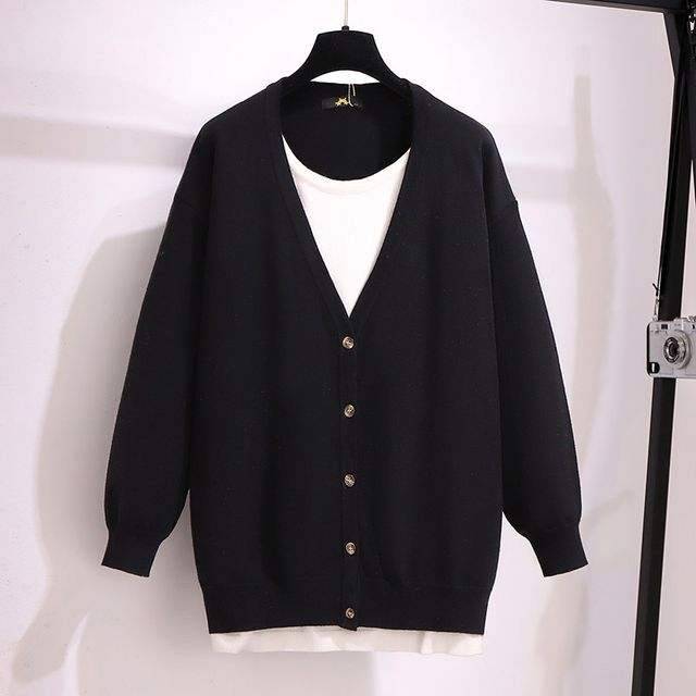 Crotchet two piece puff sleeve black top … M