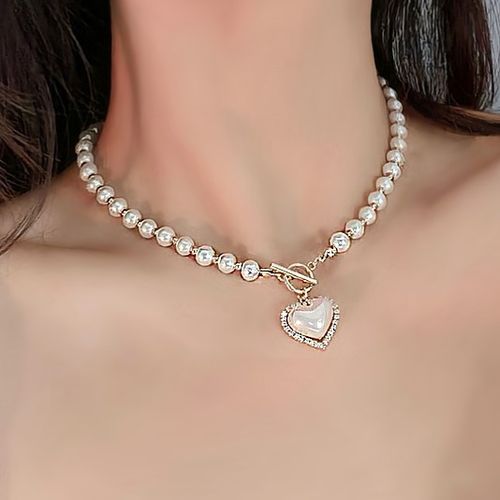 Faux pearl sale charm choker