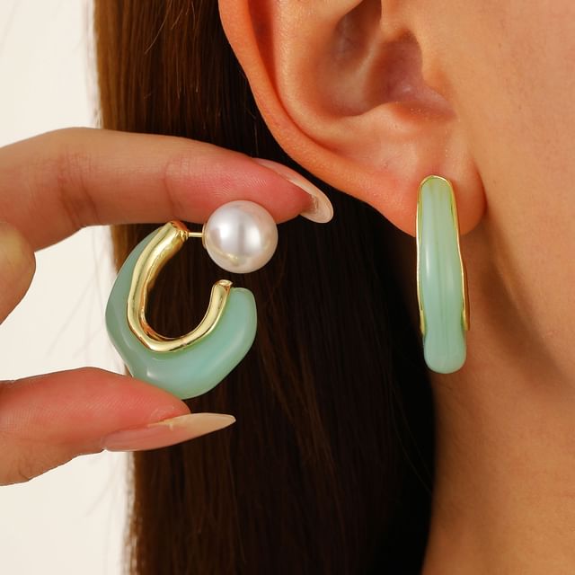 Seirios-Faux Pearl Hook Earring