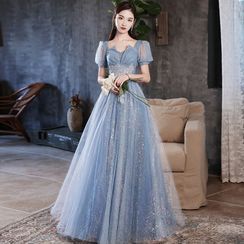 Korean style evening top dress