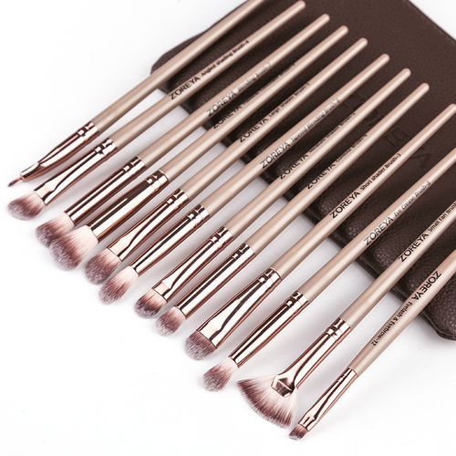 ZOREYA - Set of 12: Makeup Brush + Brush Pouch