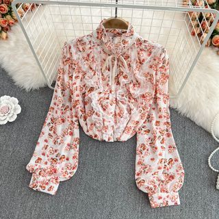 トップス LITTLE FLOWER CHIFFON BLOUSE yilon YILON Little flower chiffon blouse – YILON