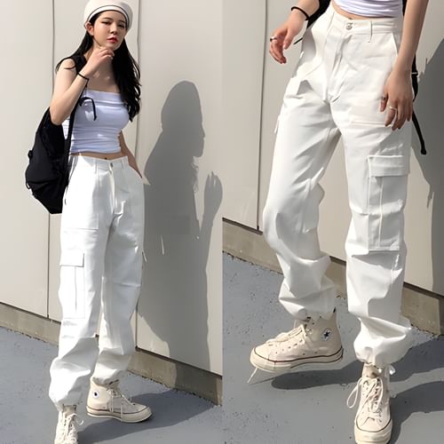 35 Ways How To Wear Cargo Pants For Women 2020  White pants women Pants  for women Casual outfits