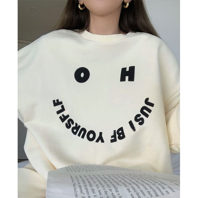 Alfie - Lettering Loose-Fit Pullover / Plain Sweatpants | YesStyle