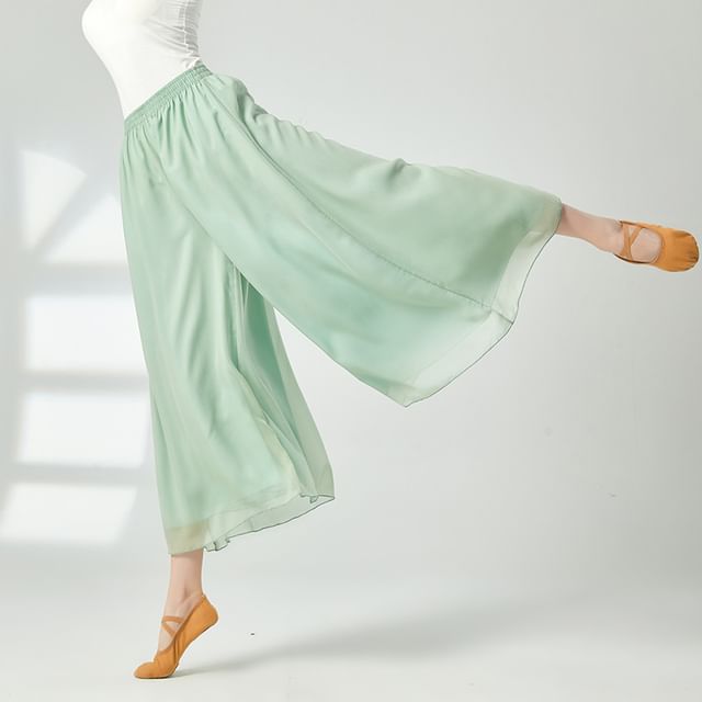 Springtide - High Waist Plain Wide Leg Dance Pants