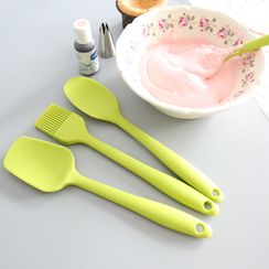 Beaucup - Set of 4: Bakery Silicone Spatula / Spoon / Cooking Oil Brush