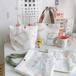 Baburu - Bear Print Canvas Tote Bag Baburu - Bear Print Canvas Tote Bag