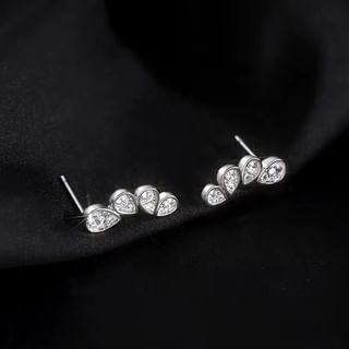 Parskletie-Sterling Silver Rhinestone Ear Stud