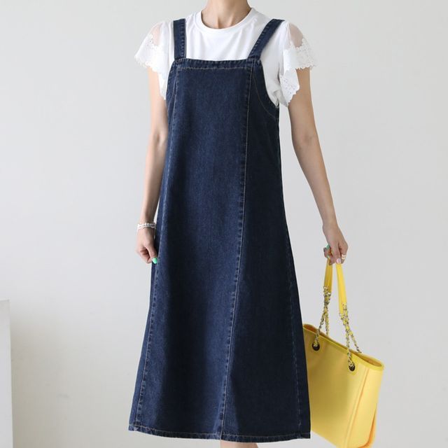 white christmas dresses L'Agence Esmeralda Pinafore Dress in Stokes main image 1