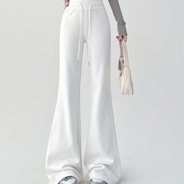Dragan Pulse-Elastic Waist Plain Flared Sweatpants Various Designs
