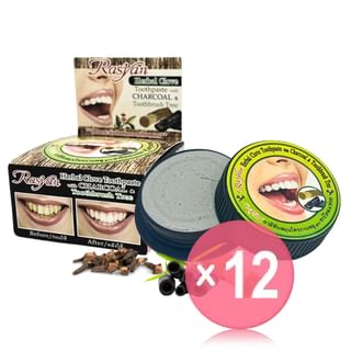 Rasyan - Herbal Clove Toothpaste with Charcoal & Toothbrush Tree (x12) (Bulk Box)