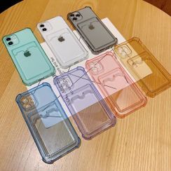 Keekulu - Card Holder Transparent Phone Case - iPhone 12 Pro Max / 12 Pro / 12 / 12 mini / 11 Pro Max / 11 Pro / 11 / SE / XS Max / XS / XR / X / SE 2 / 8 / 8 Plus / 7 / 7 Plus