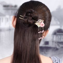 Gangnam - Retro Gemstone Flower Fringed Hair Stick Gangnam - Retro Gemstone Flower Fringed Hair Stick