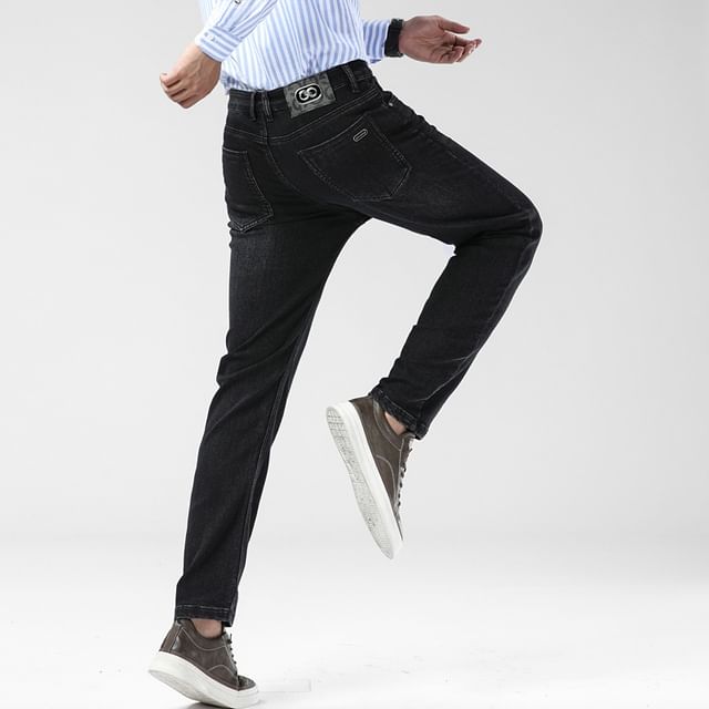 Denimic-Mid Rise Straight Leg Jeans