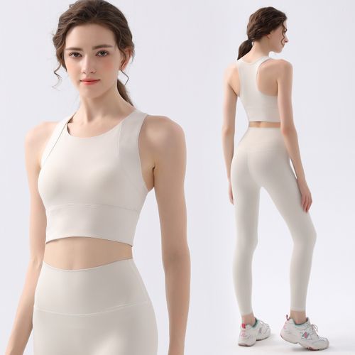Quinos - Set: Plain Sports Bra Top + Plain Yoga Pants