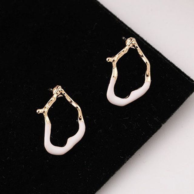 Chimerro-Asymmetrical Glaze Hoop Earring