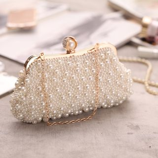 Pearl top evening clutch