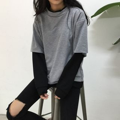 Kira Kira - Mock Two-Piece Long-Sleeve T-Shirt Kira Kira - Mock Two-Piece Long-Sleeve T-Shirt