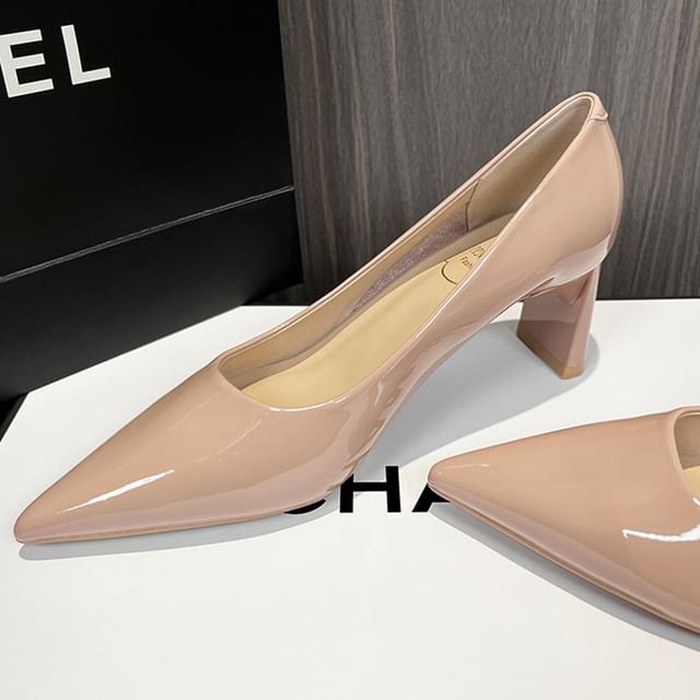 Anjay-Pointed Toe High Heel Plain Pumps