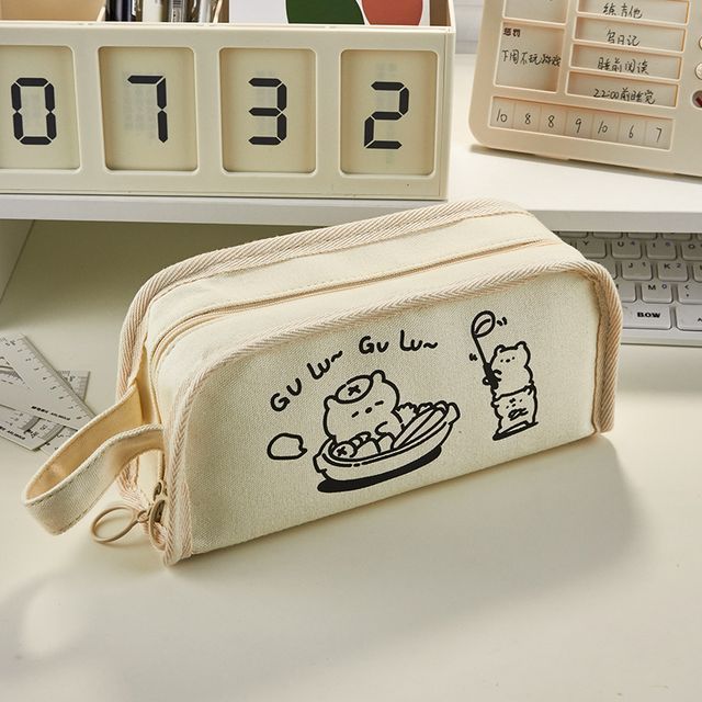 cute stationery pouch animal canvas pencil