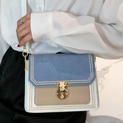 Emvee - Faux Suede Crossbody Bag Emvee - Faux Suede Crossbody Bag