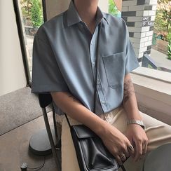 匡亿 - 纯色短袖衬衫 匡亿 - 纯色短袖衬衫