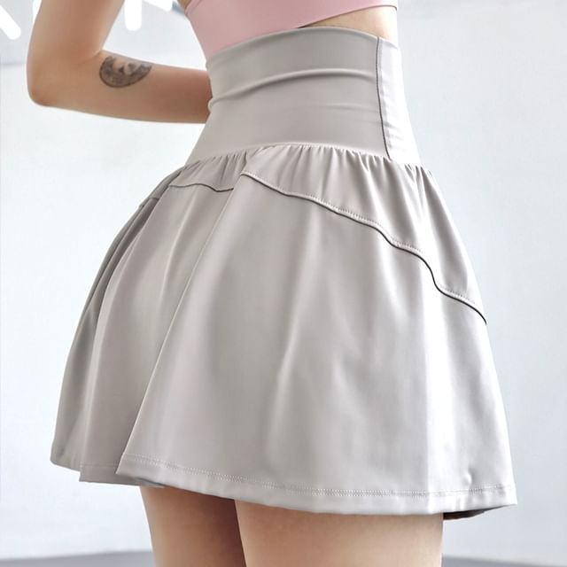Runyz-High Waist Plain Sport Skorts