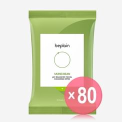 beplain - Mung Bean pH-balanced Facial Cleansing Wipes (x80) (Bulk Box)