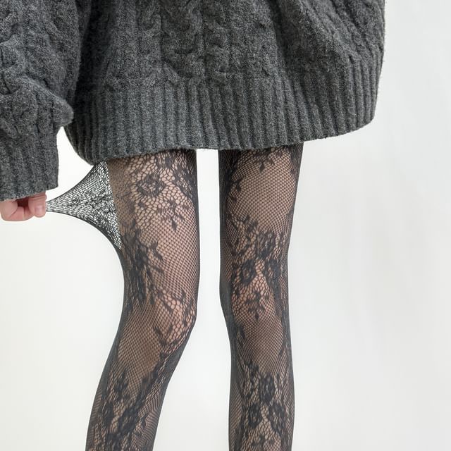 Gentiana-Plain Lace Tights