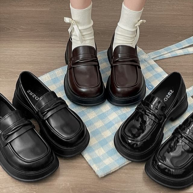 SouthBay Shoes-Platform Panel Loafers