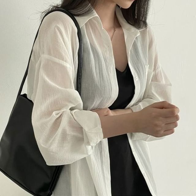 Janerium-Plain Long-Sleeve Shirt