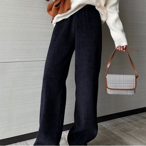 Low Waist Plain Slim-Fit Boot-Cut Sweatpants