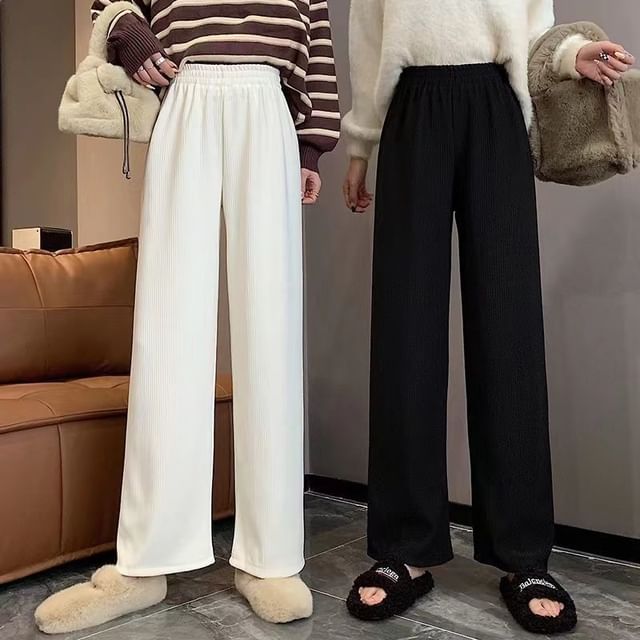 Sisyphi-High Rise Plain Cropped Wide Leg Pants