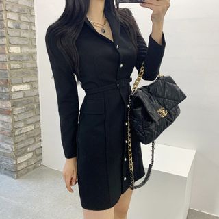 a line dress with blazer