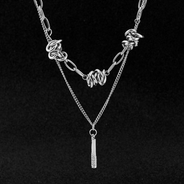 Juanitro-Pendant Layered Chain Necklace