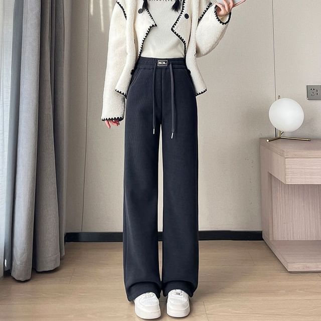 Sienne-Fleece Lined High Rise Wide Leg Pants