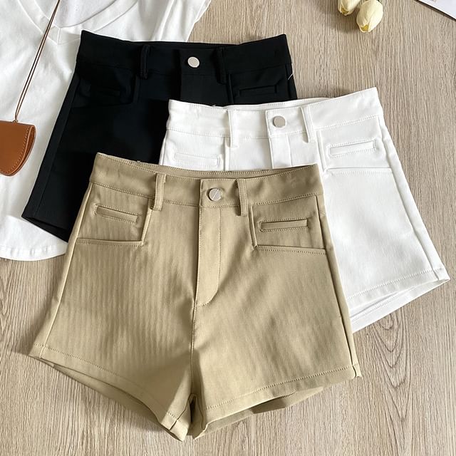 DIYI-Low Waist Plain Shorts