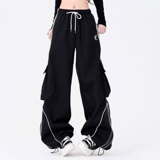 Rosesand Low Waist Pocket Striped Loose-Fit Wide-Leg Sweatpants Sale