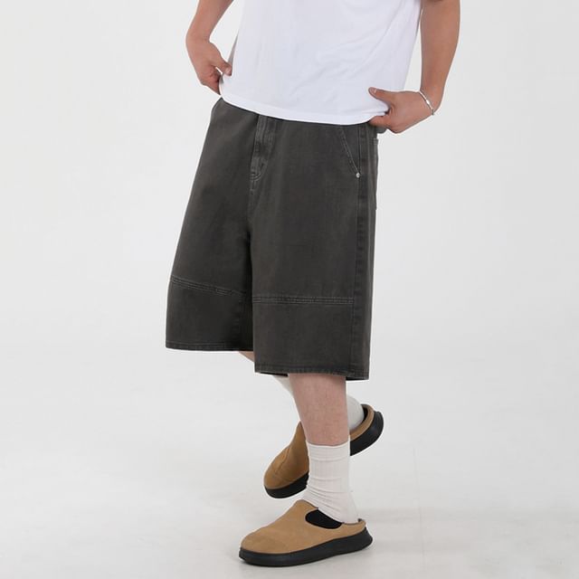 MRCYC-Mid Rise Washed Wide Leg Jorts