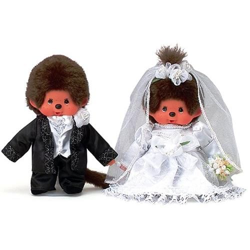 Sekiguchi - Sekiguchi Monchichi Wedding Doll Plush Toy Set