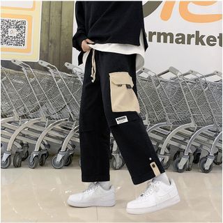 2-Tone Baggy Cargo Pants - Black & Grey – Crooked Supply