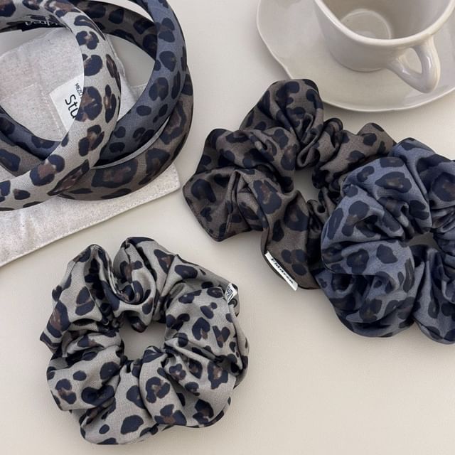 Kayochs-Leopard Print Scrunchie Headband