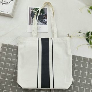 striped canvas tote bag