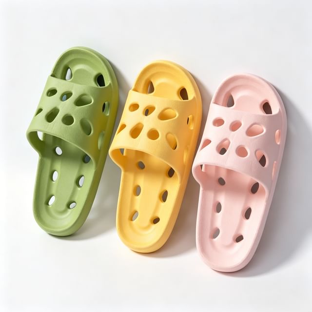 MyHome-Plain Perforated Slippers