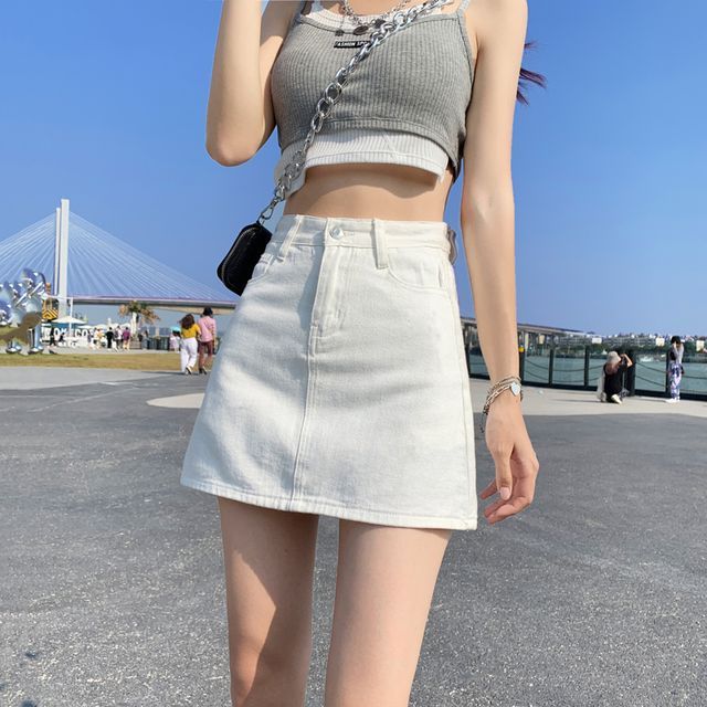 Everose-Plain Mini A-Line Skirt