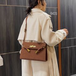 FAYLE - Plain Faux Leather Crossbody Bag FAYLE - Plain Faux Leather Crossbody Bag