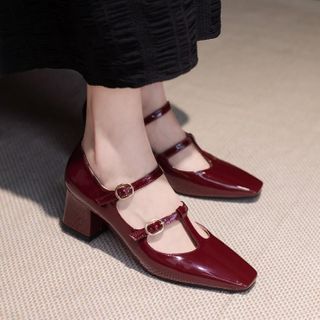 mary jane double strap shoes